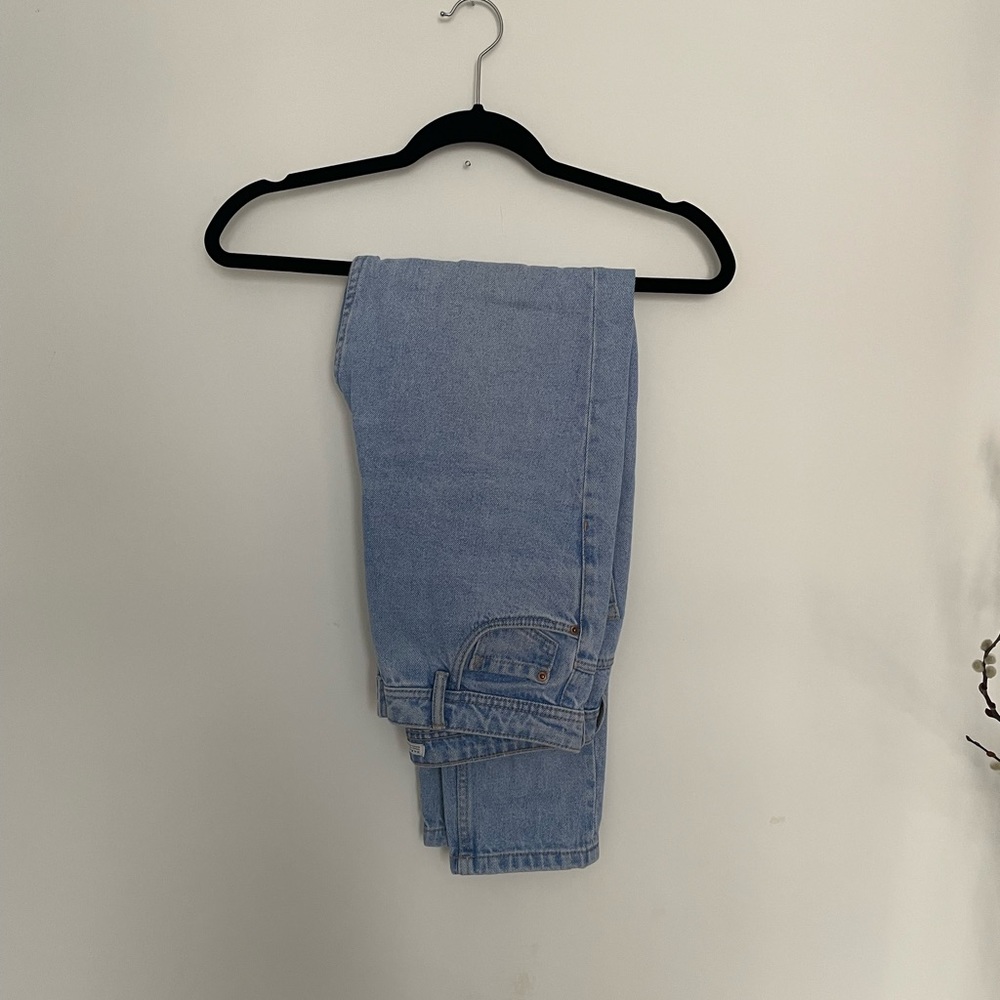 Light blue denim mom jeans